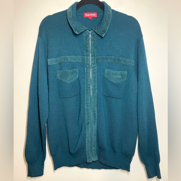 Supreme Corduroy Detailed Zip Sweater - Picture 3 of 10